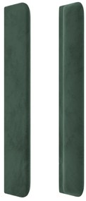 Cabeceira cama c/ abas veludo 93x16x118/128 cm verde-escuro