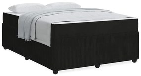 Estrutura de cama com colchão Outros Preto 160 x 200 cm Veludo