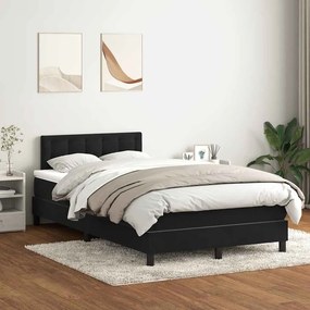 vidaXL Cama com molas/colchão 120x220 cm veludo preto