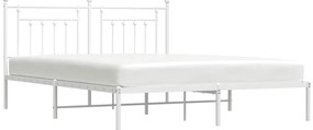 Estrutura de cama com cabeceira 183x213 cm metal branco