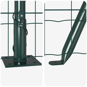 Cerca Euro com 7 Postes Flangeados 0.6x10 m em Aço Galvanizado