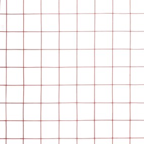 Cerca arame galinheiro 10x0,5m aço c/ revestimento PVC vermelho