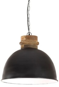 vidaXL Candeeiro teto industrial redondo 25W 50 cm E27 mangueira preto