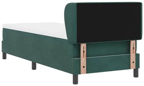 Cama Box Spring vidaXL com Colchão Verde Escuro 80x200 cm em Veludo
