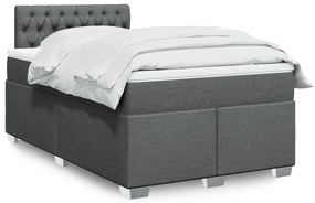 vidaXL Cama com molas/colchão 120x200 cm tecido cinzento-escuro