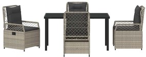 Conjunto de Jantar de Jardim com 5 peças em Polyrattan Cinza Claro