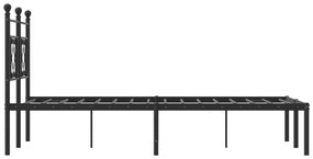 Estrutura de cama com cabeceira 120x190 cm metal preto