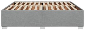 Estrutura de cama sem colchão 200x200 cm tecido cinzento-claro