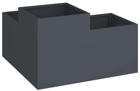Plantador de Jardim vidaXL 80x80x48 cm Aço Antracite