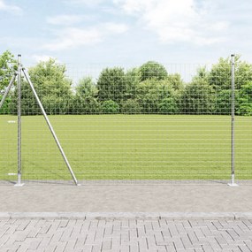 vidaXL Postes de Cercas com Bases 52 pcs Ø32mm 88,5cm Aço Galvanizado