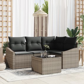 Conjunto de Jantar de Jardim com 4 Peças e Almofadas em Rattan Poli Pr