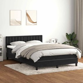 vidaXL Cama com molas/colchão 140x220 cm veludo preto