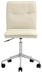 Cadeira de jantar couro artificial cor creme