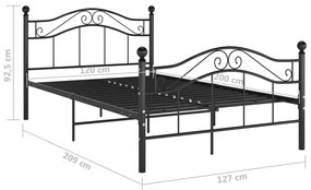 Estrutura de cama 120x200 cm metal preto