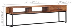 Móvel de TV 160x30x45 cm madeira de acácia maciça