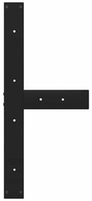 Pés de mesa de jantar em forma de T, 2 peças, preto, 80x35x(72-73) cm,