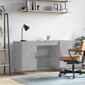 vidaXL Secretária 140x50x75 cm derivados de madeira cinza cimento