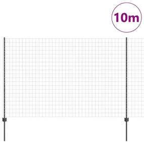 Cerca Euro com 10 Postes Cinza 1,6x10 m Aço