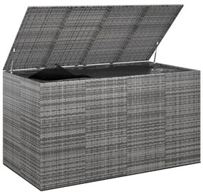 Caixa para almofadões de jardim 194x100x103 cm vime PE cinzento