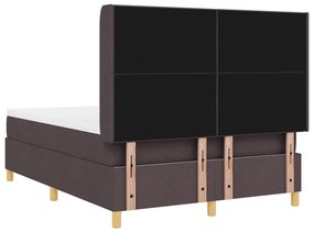 Cama com Colchão e LED vidaXL Castanho Escuro 140x200 cm Tecido