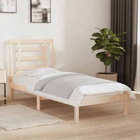 vidaXL Estrutura cama pequena solteiro 75x190 cm madeira maciça