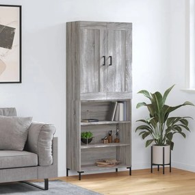 vidaXL Armário alto 69,5x34x180 cm derivados de madeira sonoma cinza