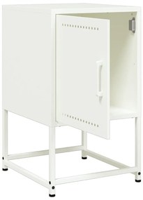 Mesas de cabeceira 2 pcs 36x39x60,5 cm aço branco