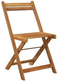 3 pcs conjunto de bistrô dobrável madeira de acácia maciça