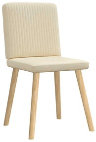 Cadeiras de jantar 6 pcs tecido cor creme