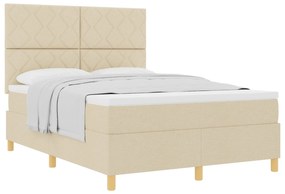 Cama Box Spring com Colchão Creme 160x200 cm Tecido