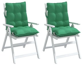 Almofadões cadeira encosto baixo 2 pcs tecido oxford verde