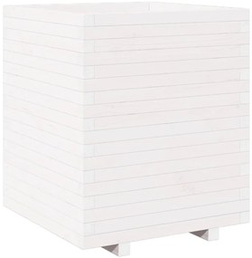 Vaso/floreira de jardim 60x60x72,5 cm pinho maciço branco