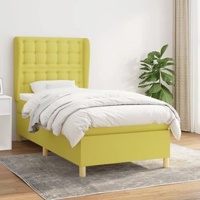 vidaXL Cama com molas/colchão 80x200 cm tecido verde