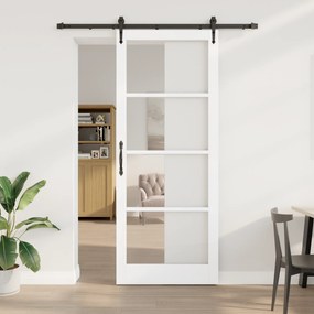 Porta Deslizante vidaXL com Conjunto de Hardware Branca 93x232 cm Made
