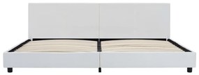 Estrutura de cama em couro artificial 180x200 cm branco