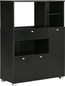 Aparador Auxiliar "Gourmet" de Cozinha - 90x40x120 cm - Preto - Design