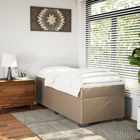 Cama com molas/colchão 100x200 cm couro artificial cappuccino