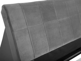 Cama de casal em veludo cinzento 180 x 200 cm VICHY Beliani