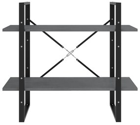 Estante com 2 prateleiras 80x30x70 cm pinho maciço cinzento
