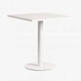 Mesa De Cozinha Quadrada 70x70 Cm Em Metal Mizzi Gardénia Branco - Sklum