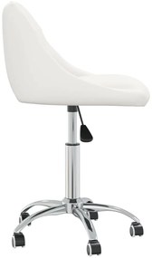 Cadeiras de jantar giratórias 2 pcs couro artificial branco