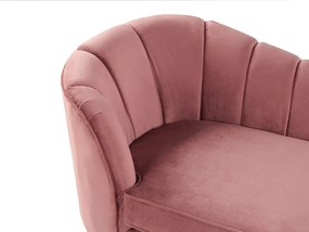 Chaise-longue em veludo rosa versão à esquerda ALLIER Beliani