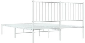 Estrutura de cama com cabeceira 140x190 cm metal branco