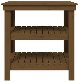 Bancada de trabalho 78,5x50x80 cm pinho maciço castanho mel