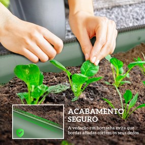 Floreira de Exterior Grande em Aço Galvanizado para Cultivo de Plantas 150x62x30 cm Verde