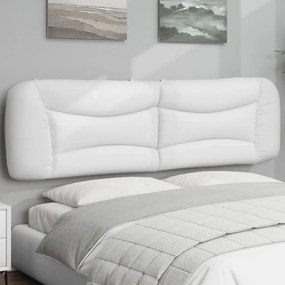 vidaXL Almofadão de cabeceira 193 cm couro artificial branco