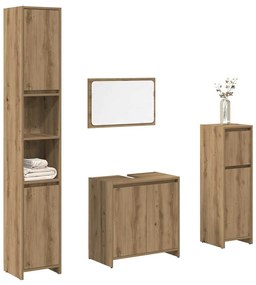 vidaXL 4 pcs móveis de casa de banho deriv. madeira carvalho artisiano