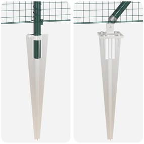 Conjunto de Poste de Cerca de PVC Conjunto de 2 Verde PVC