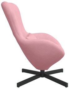 Cadeira de Ovo vidaXL Veludo Rosa