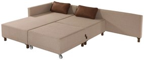 Sofá-Cama de Canto Matris – Castanho – 285x90x192 cm
